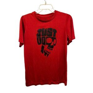 Men Small NIKE Just Do It SKUL Jersey Tee Tshirt Red